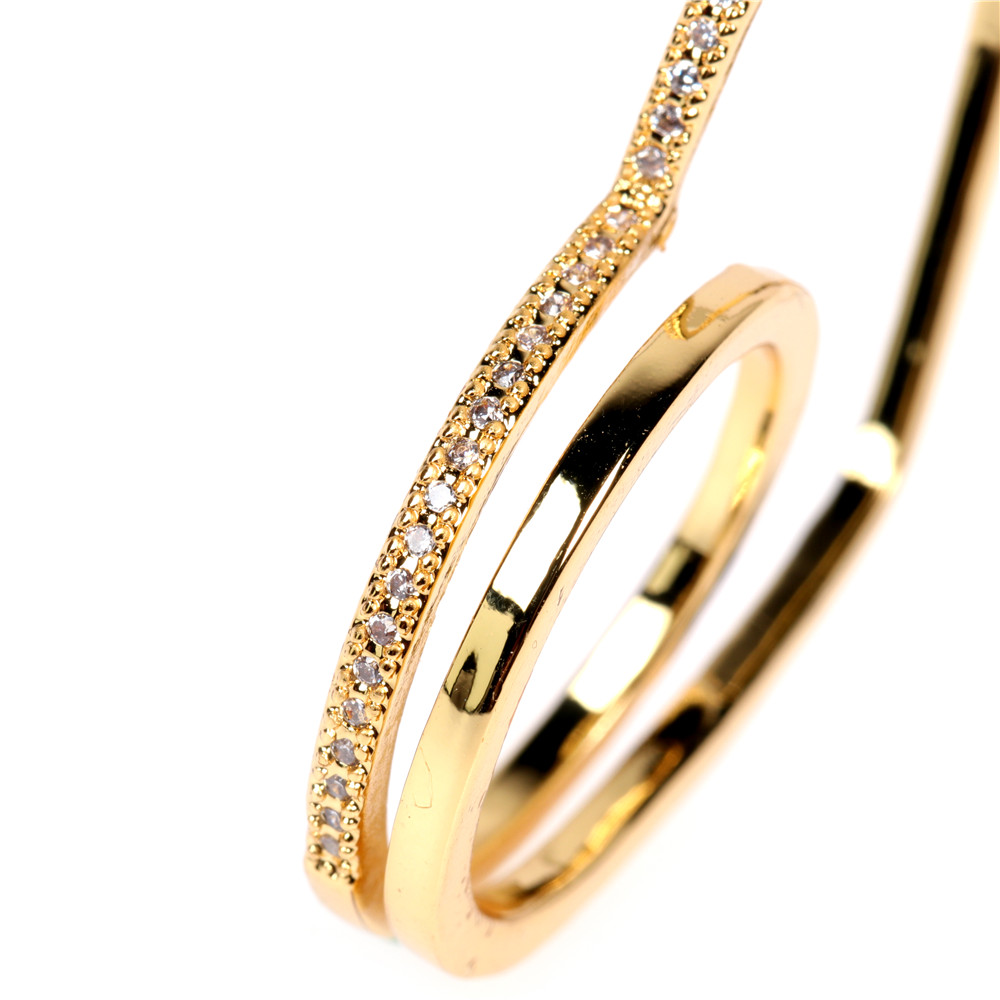 Kupfer 18 Karat Vergoldet IG-Stil Einfacher Stil Pendeln Inlay Herzform Zirkon Ringe display picture 4