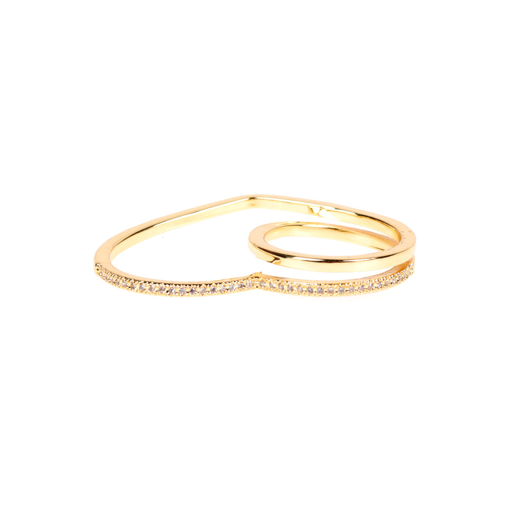 Copper 18K Gold Plated IG Style Simple Style Commute Inlay Heart Shape Zircon Rings display picture 5