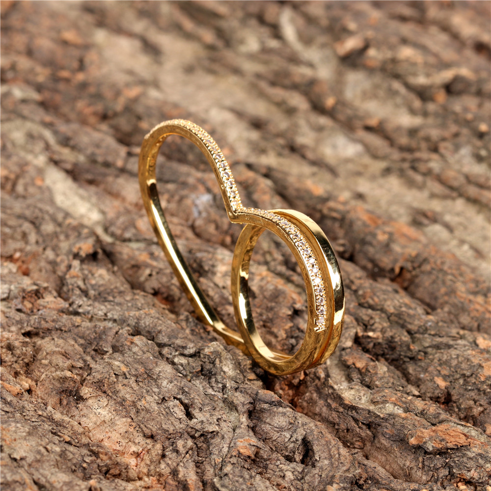 Copper 18K Gold Plated IG Style Simple Style Commute Inlay Heart Shape Zircon Rings display picture 7