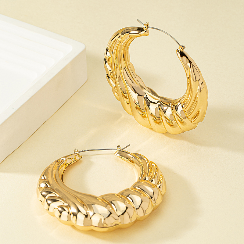 Wholesale Jewelry 1 Pair Retro Circle Alloy Hoop Earrings display picture 3