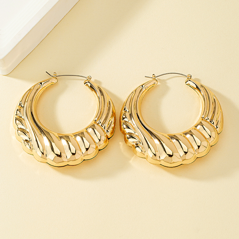 Wholesale Jewelry 1 Pair Retro Circle Alloy Hoop Earrings display picture 2