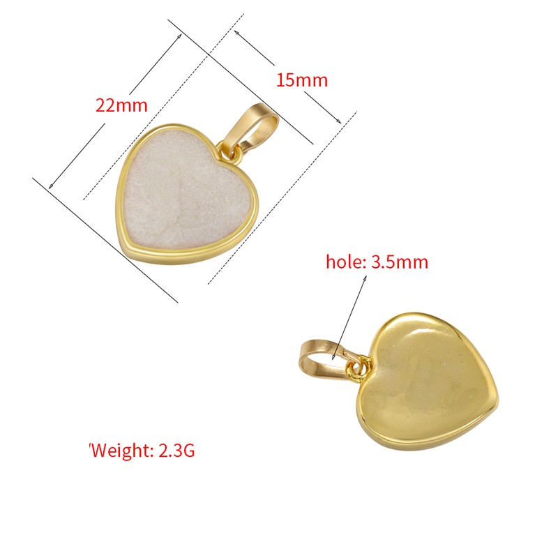 1 Piece Simple Style Heart Shape Brass Enamel Plating 18k Gold Plated Pendants display picture 9
