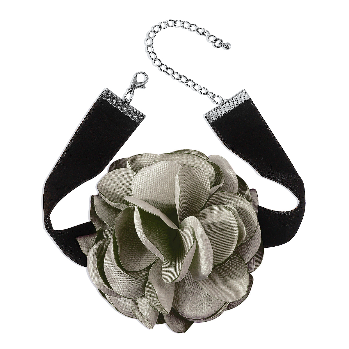 Großhandel Schmuck Einfacher Stil Blume Beflockung Tuch Eisen Stoff Blumen Halsband display picture 9