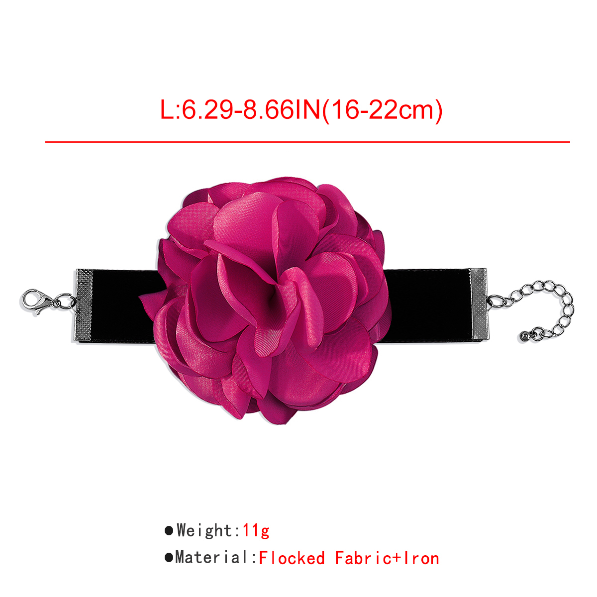 Wholesale Jewelry Simple Style Flower Flocking Cloth Iron Fabric Flowers Choker display picture 6