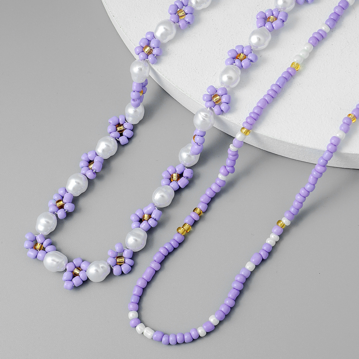 Bohemian Flower Plastic Beaded Pearl Women's Necklace display picture 6