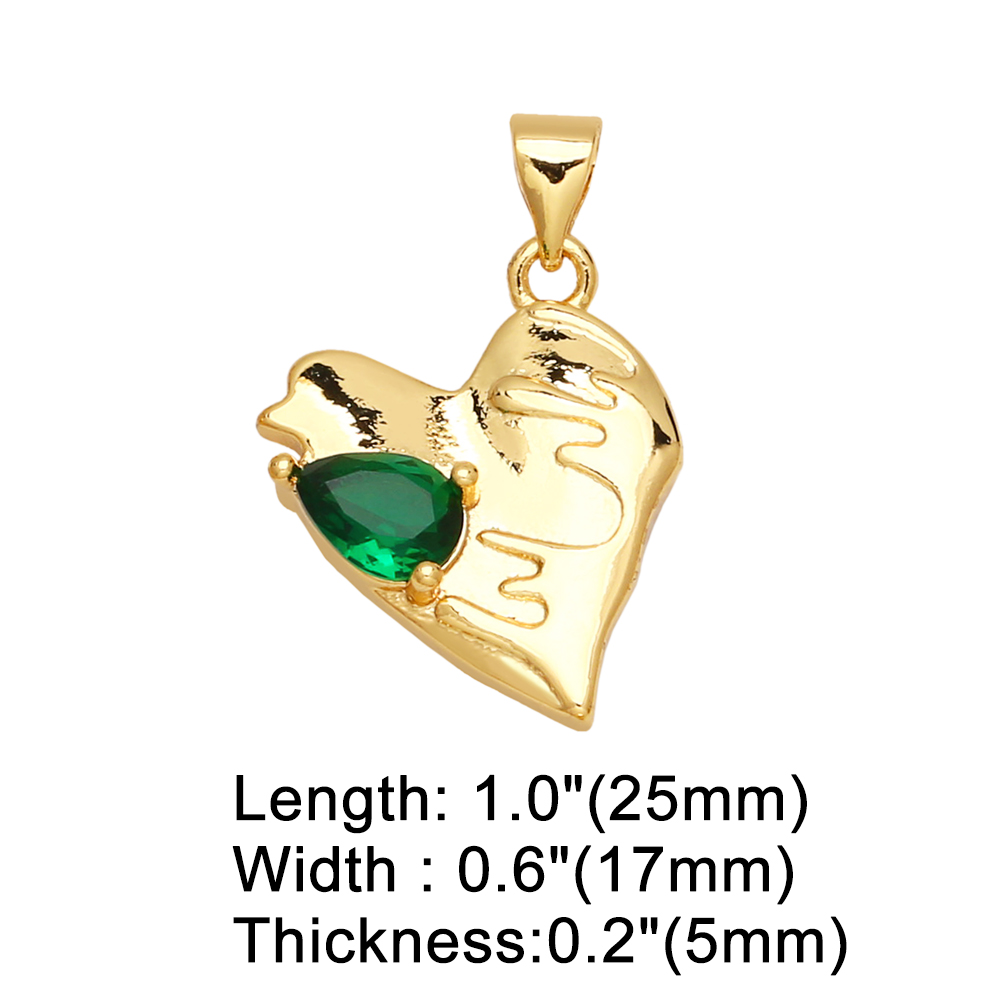 Ins Style Y2k Heart Shape Copper Plating Inlay Zircon 18k Gold Plated Pendants Jewelry Accessories display picture 4