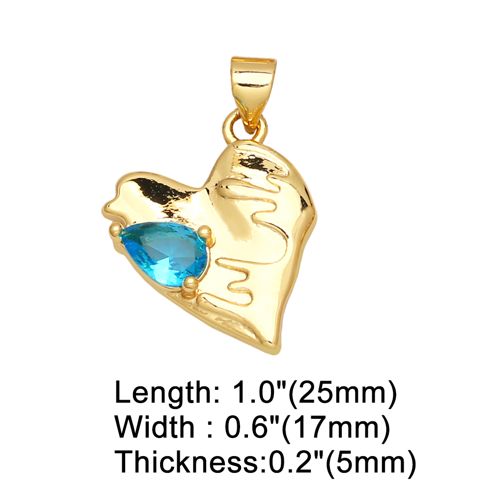 Ins Style Y2k Heart Shape Copper Plating Inlay Zircon 18k Gold Plated Pendants Jewelry Accessories display picture 5