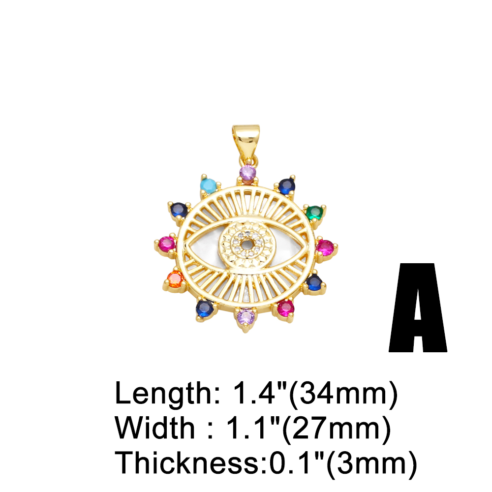 Ins Style Portrait Heart Shape Eye Copper Plating Inlay Zircon 18k Gold Plated Pendants Jewelry Accessories display picture 3