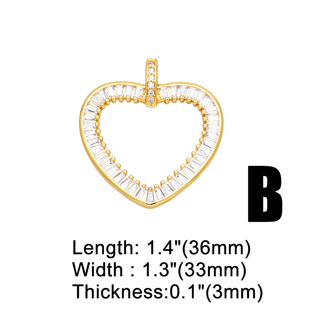 Ins Style Portrait Heart Shape Eye Copper Plating Inlay Zircon 18k Gold Plated Pendants Jewelry Accessories display picture 5