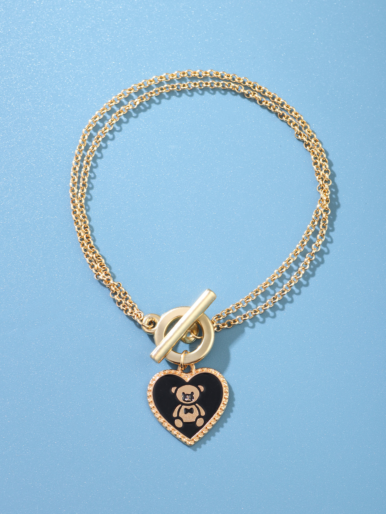 Cute Bear Heart Shape Alloy Enamel Women's Bracelets display picture 2