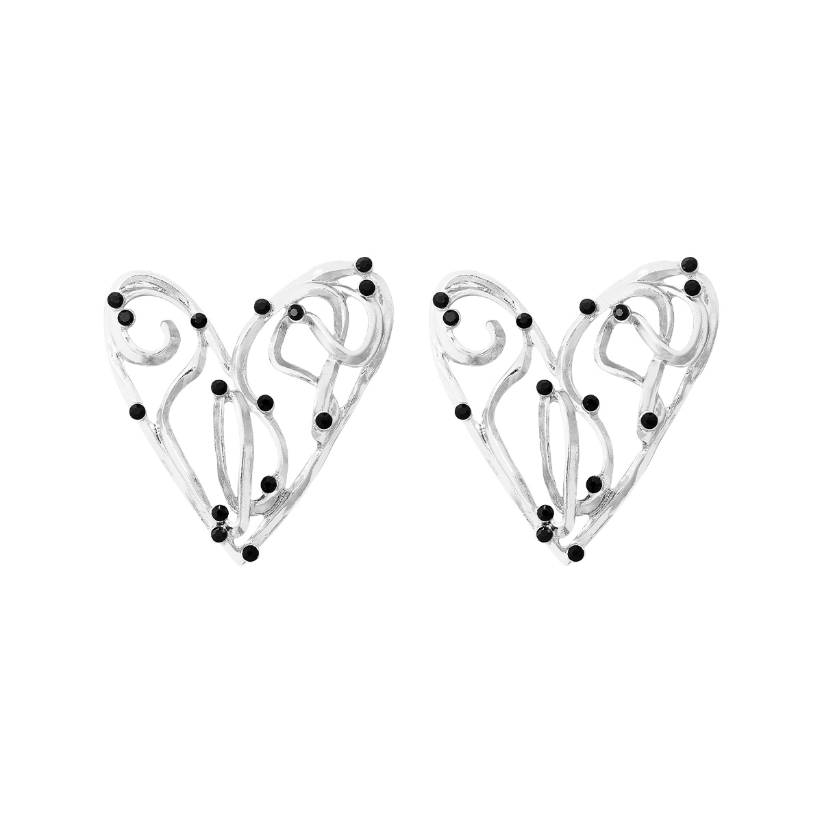 Wholesale Jewelry 1 Pair Artistic Heart Shape Alloy Artificial Diamond Ear Studs display picture 1