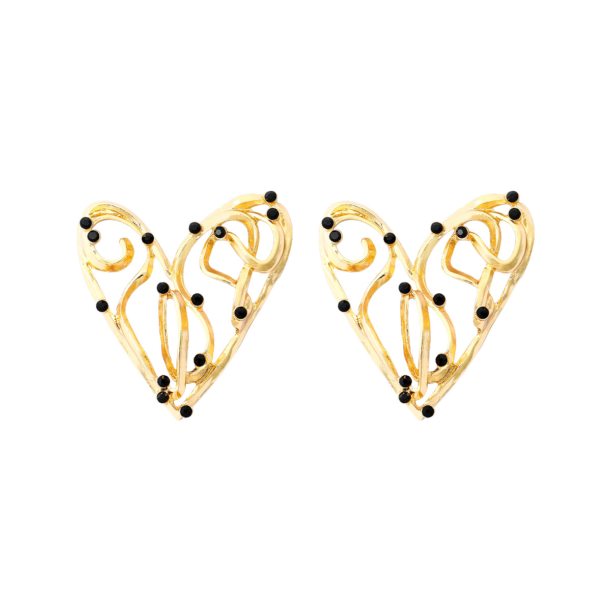 Wholesale Jewelry 1 Pair Artistic Heart Shape Alloy Artificial Diamond Ear Studs display picture 2