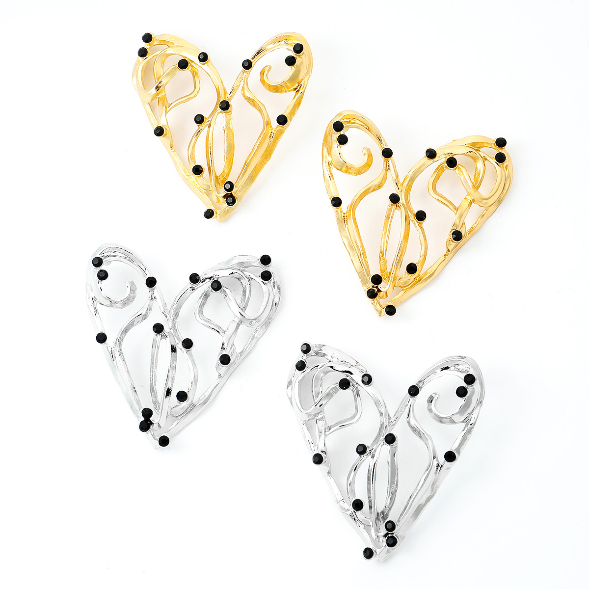 Wholesale Jewelry 1 Pair Artistic Heart Shape Alloy Artificial Diamond Ear Studs display picture 4