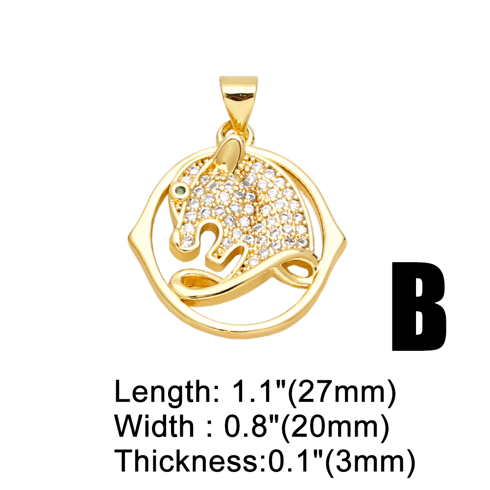 Ins Style Human Faith Copper Plating Inlay Zircon 18k Gold Plated Pendants Jewelry Accessories display picture 4