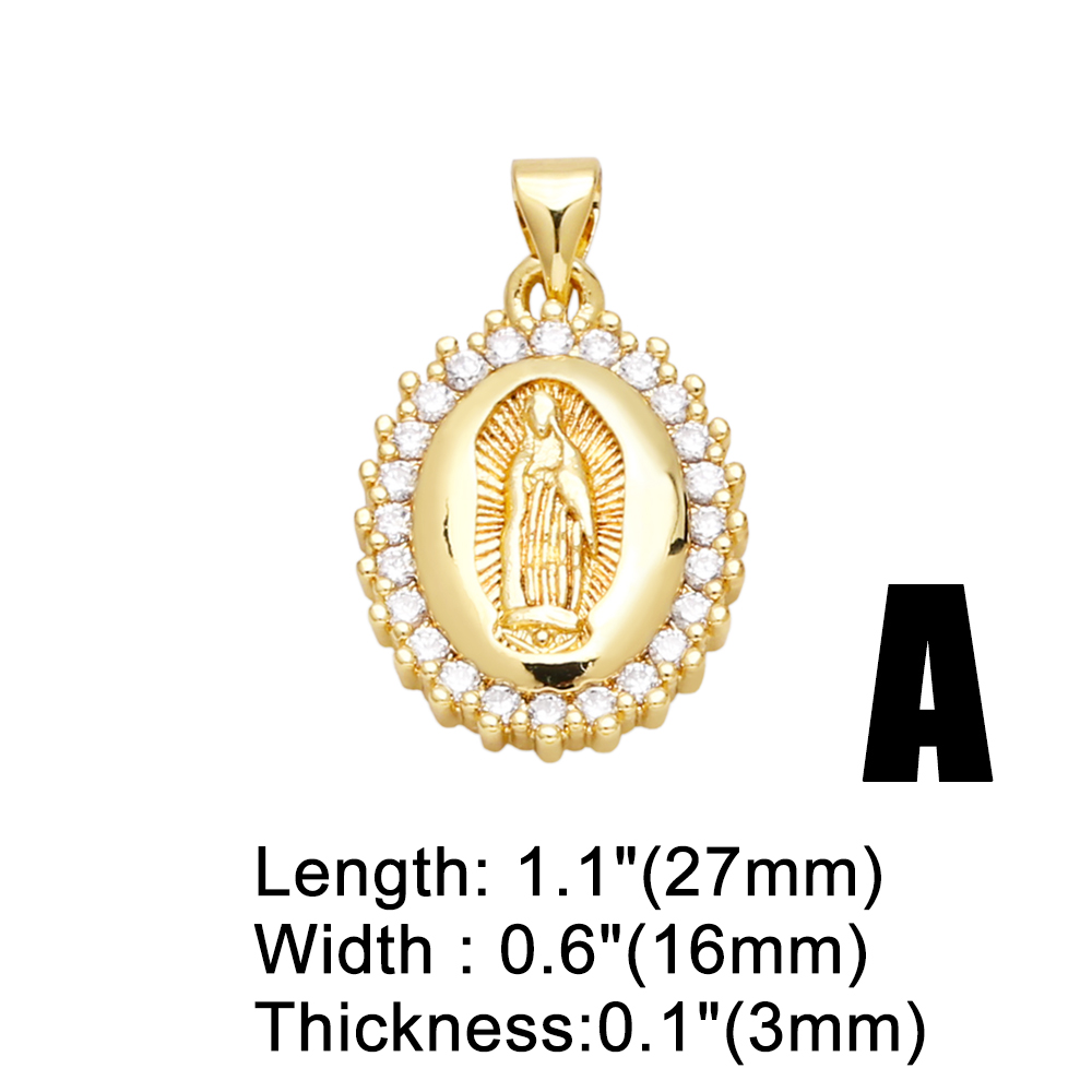 Ins Style Human Faith Copper Plating Inlay Zircon 18k Gold Plated Pendants Jewelry Accessories display picture 3