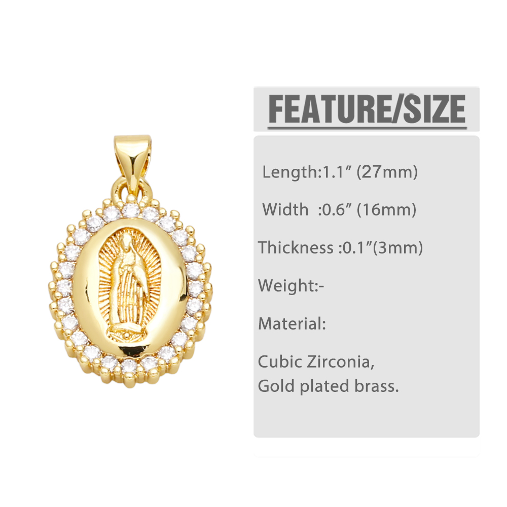 Ins Style Human Faith Copper Plating Inlay Zircon 18k Gold Plated Pendants Jewelry Accessories display picture 1