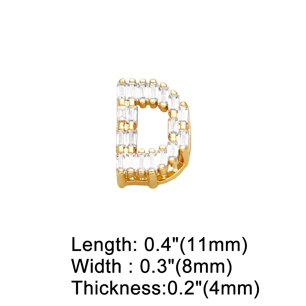 1 Piece Copper Zircon Letter Simple Style display picture 3