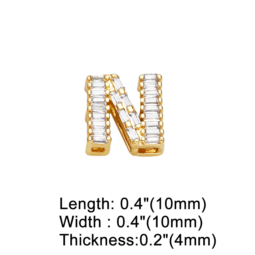 1 Piece Copper Zircon Letter Simple Style display picture 17