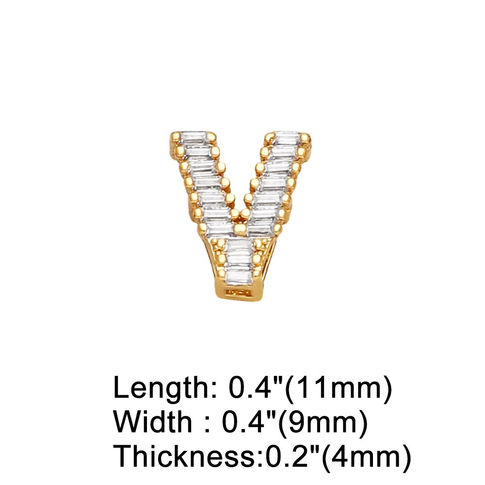 1 Piece Copper Zircon Letter Simple Style display picture 19