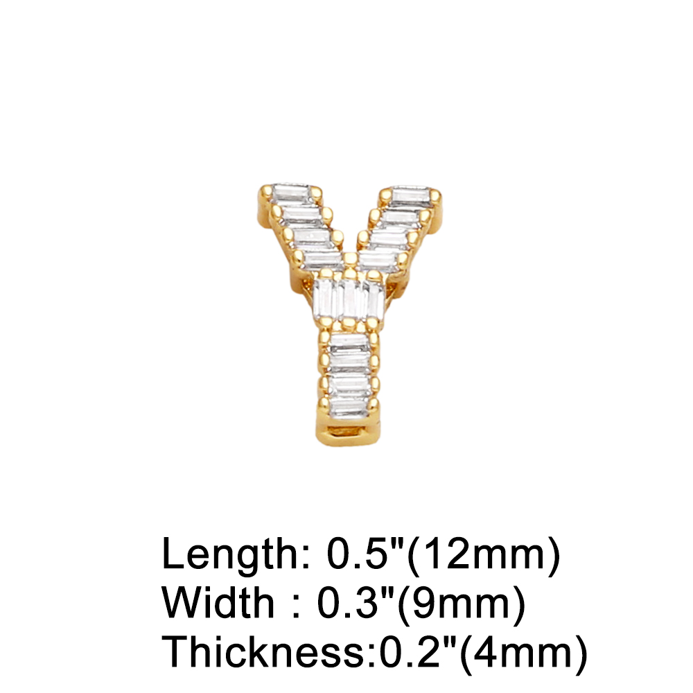 1 Piece Copper Zircon Letter Simple Style display picture 22