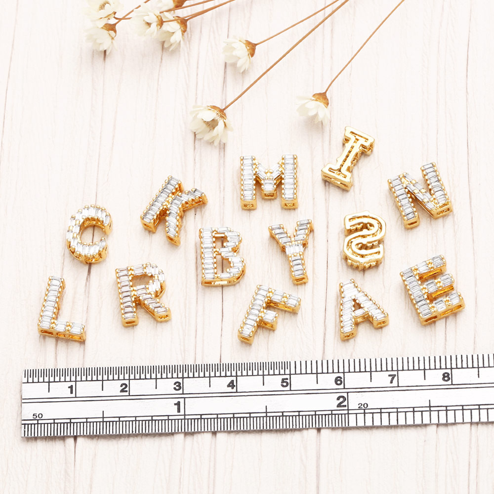 1 Piece Copper Zircon Letter Simple Style display picture 23
