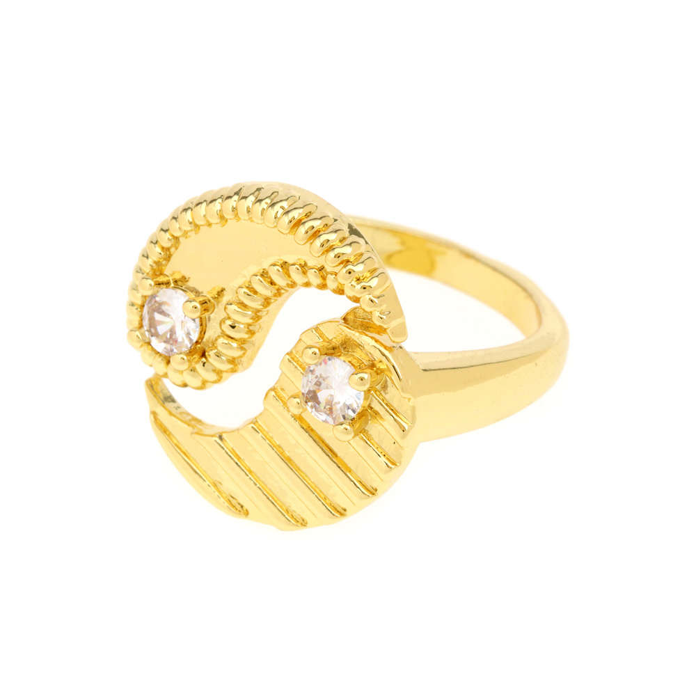 Copper 18K Gold Plated IG Style Ethnic Style Commute Inlay Gossip Zircon Open Rings display picture 7