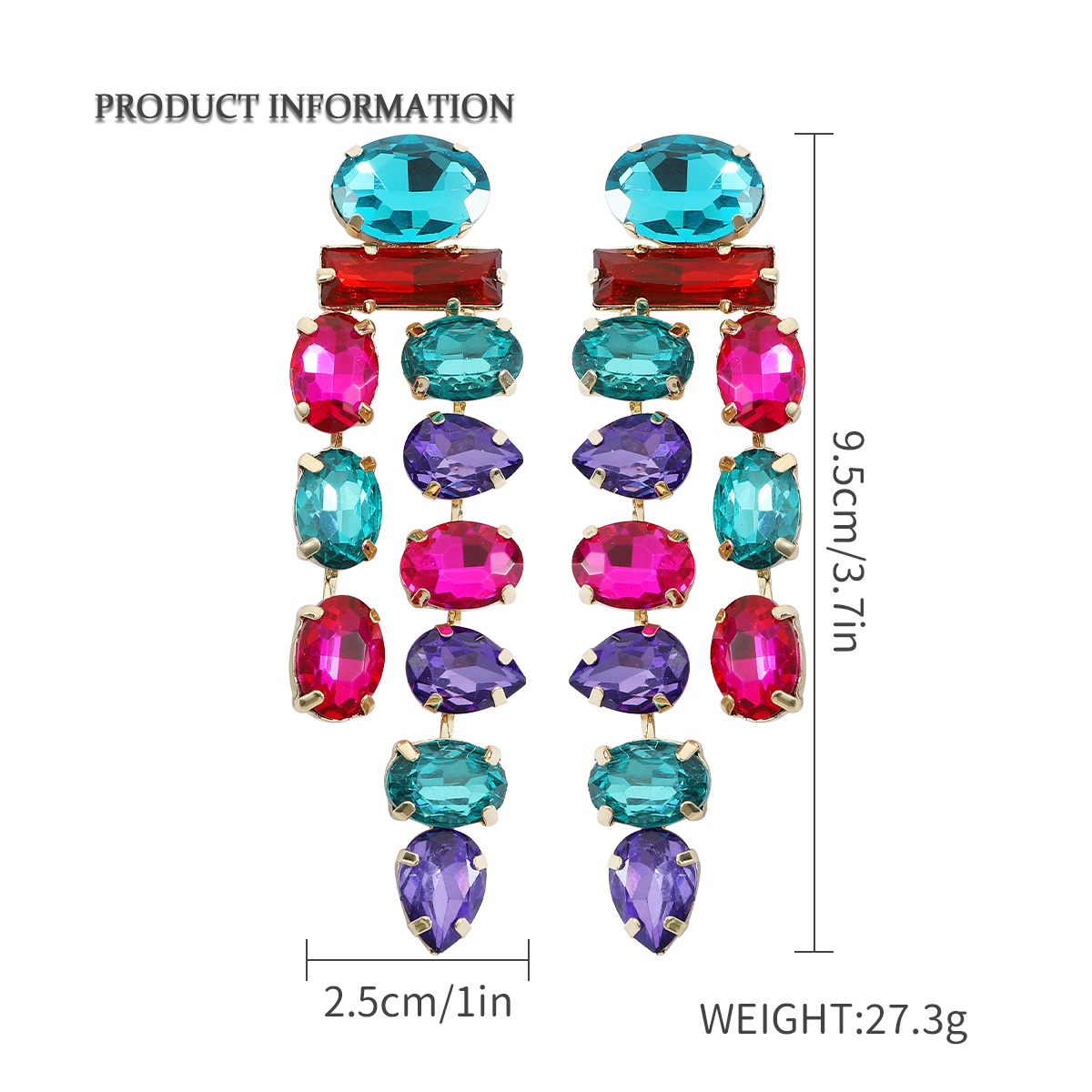 Wholesale Jewelry 1 Pair Luxurious Oval Water Droplets Alloy Artificial Gemstones Drop Earrings display picture 9