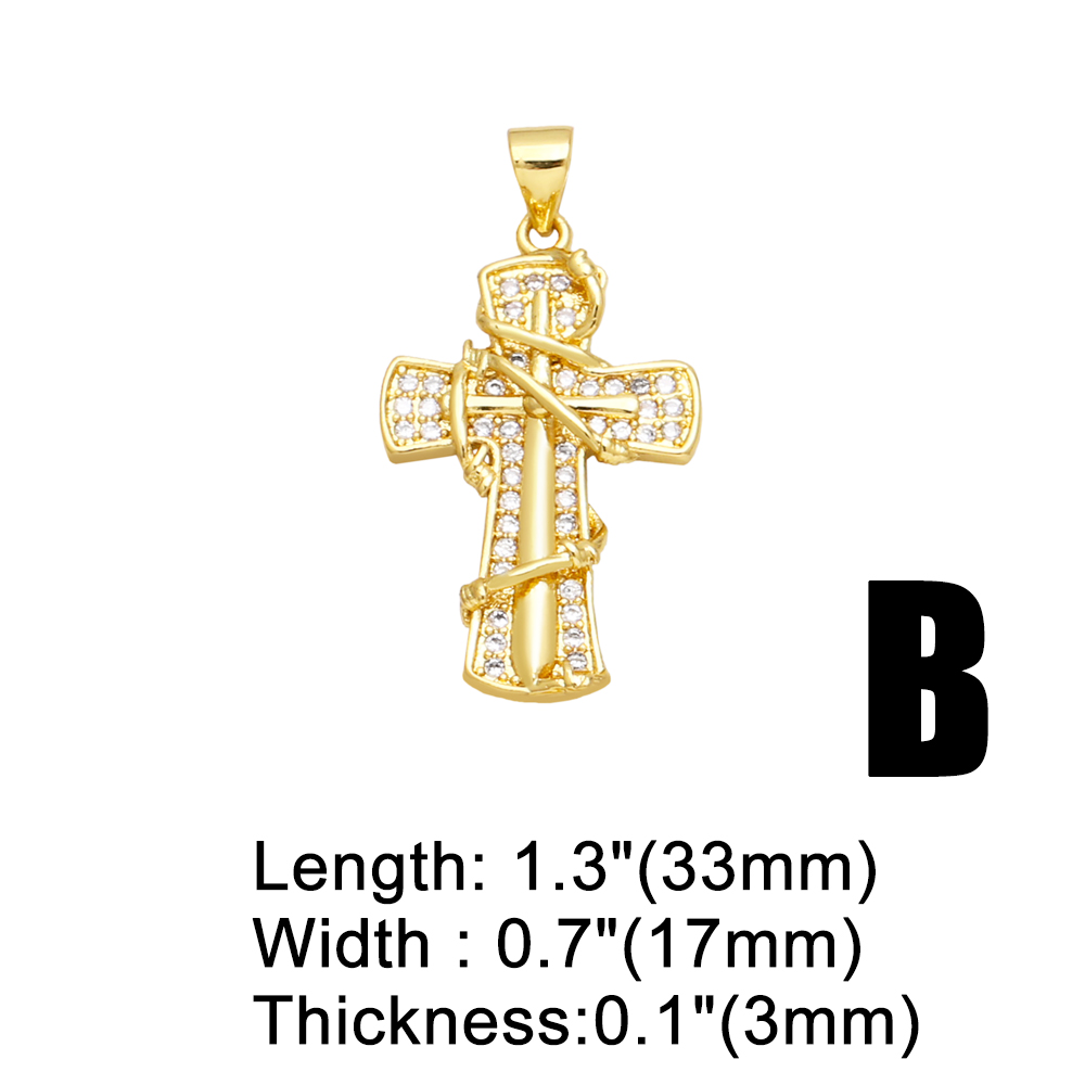 1 Piece Copper Zircon Cross INS Style display picture 4