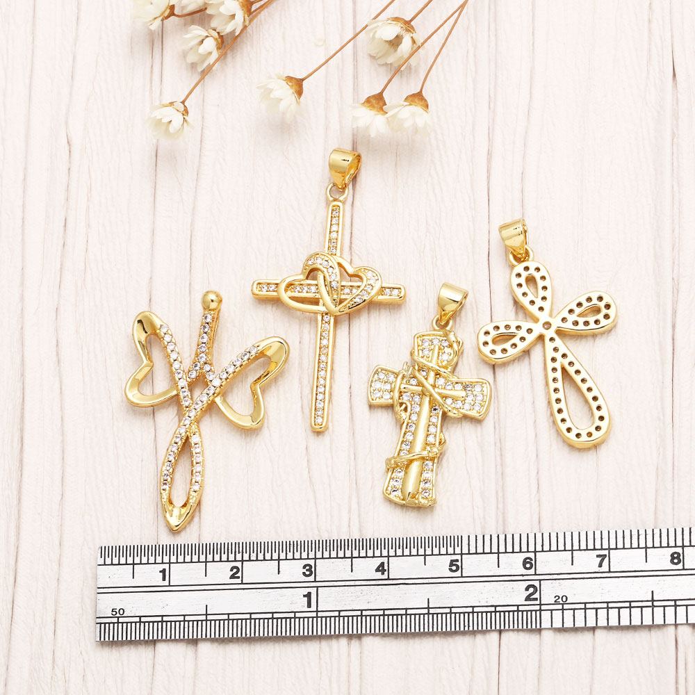 1 Piece Copper Zircon Cross INS Style display picture 7