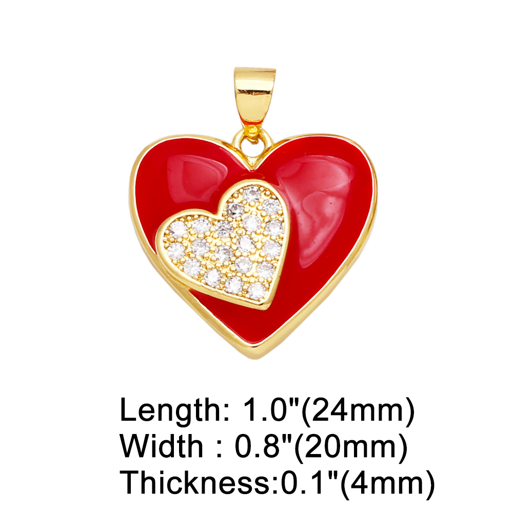 1 Piece Copper Zircon Heart Shape INS Style display picture 4