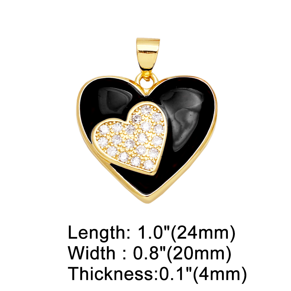 1 Piece Copper Zircon Heart Shape INS Style display picture 5
