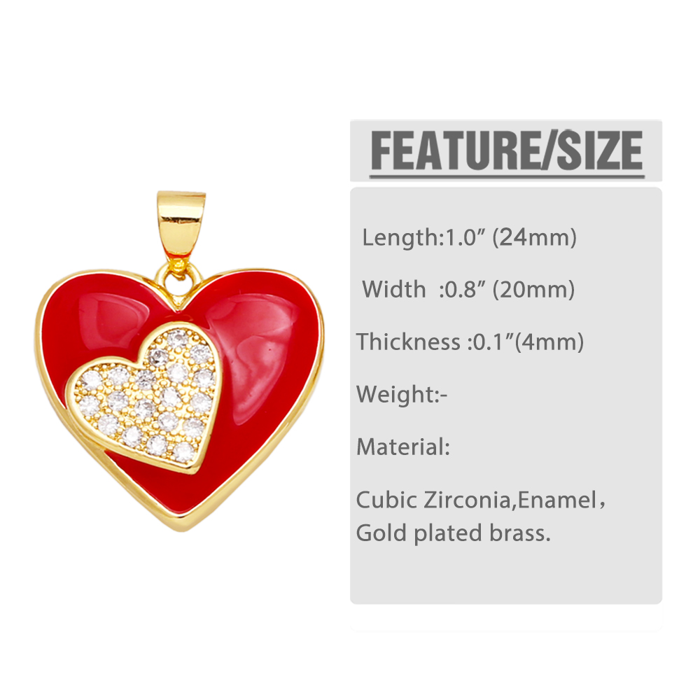 1 Piece Copper Zircon Heart Shape INS Style display picture 1