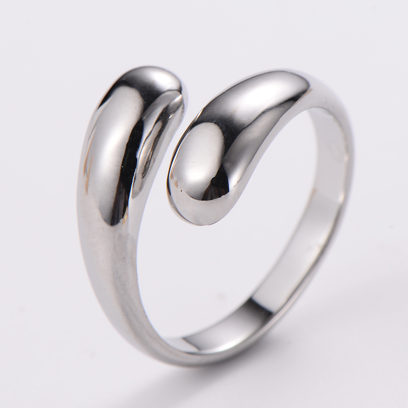 304 Stainless Steel 18K Gold Plated Simple Style Plating Solid Color No Inlaid Open Ring display picture 2