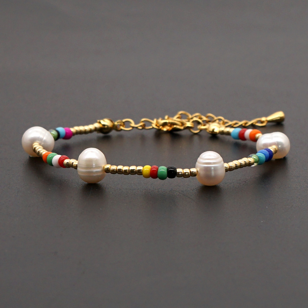 Casual Vacation Colorful Freshwater Pearl Glass Beaded Bracelets display picture 7