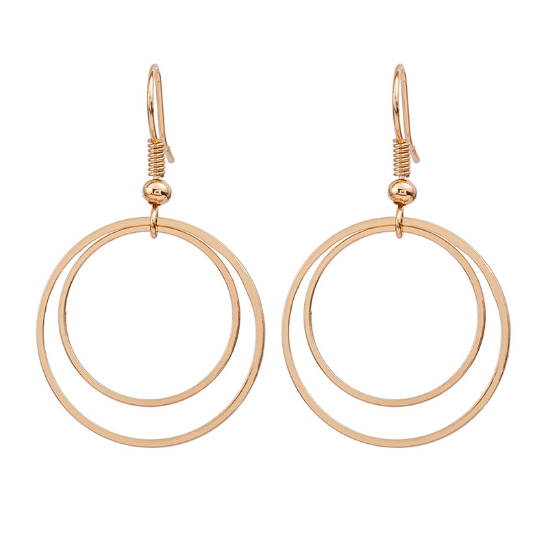 1 Pair Basic Circle Copper Plating Gold Plated Silver Plated Drop Earrings display picture 2