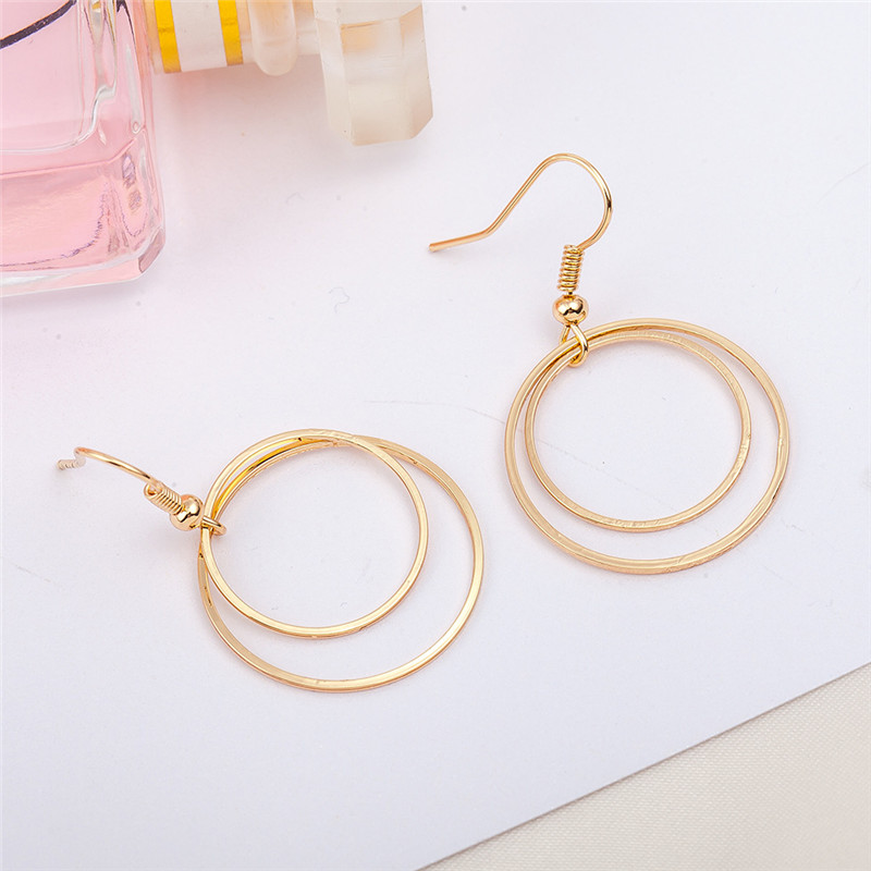 1 Pair Basic Circle Copper Plating Gold Plated Silver Plated Drop Earrings display picture 4