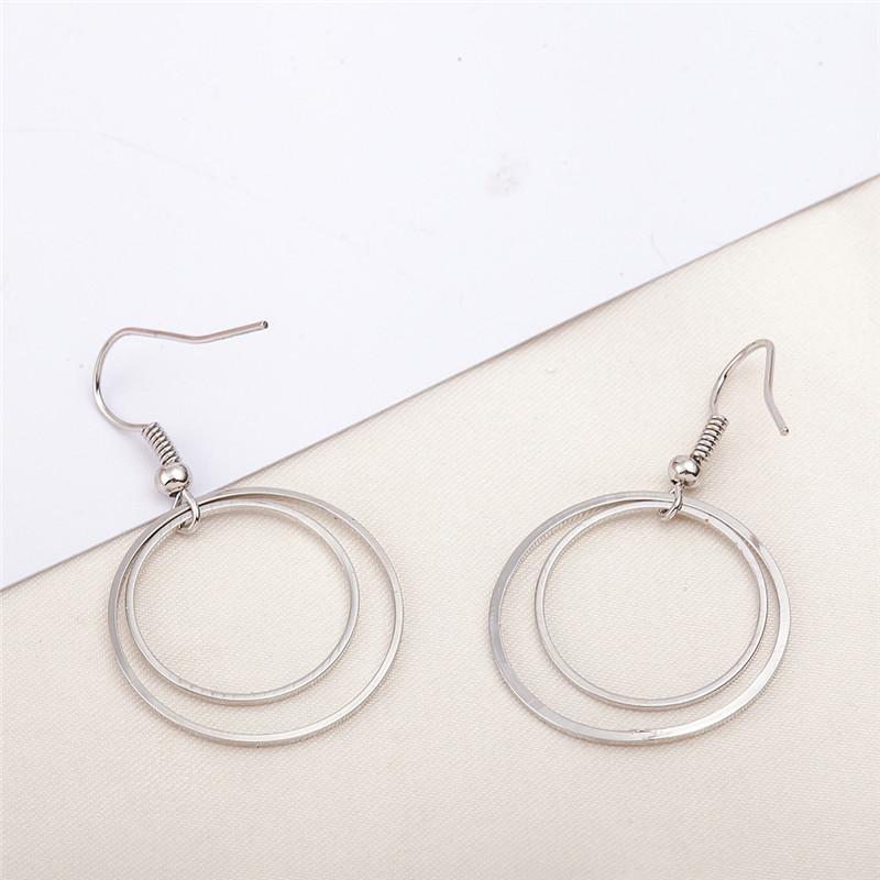 1 Pair Basic Circle Copper Plating Gold Plated Silver Plated Drop Earrings display picture 6