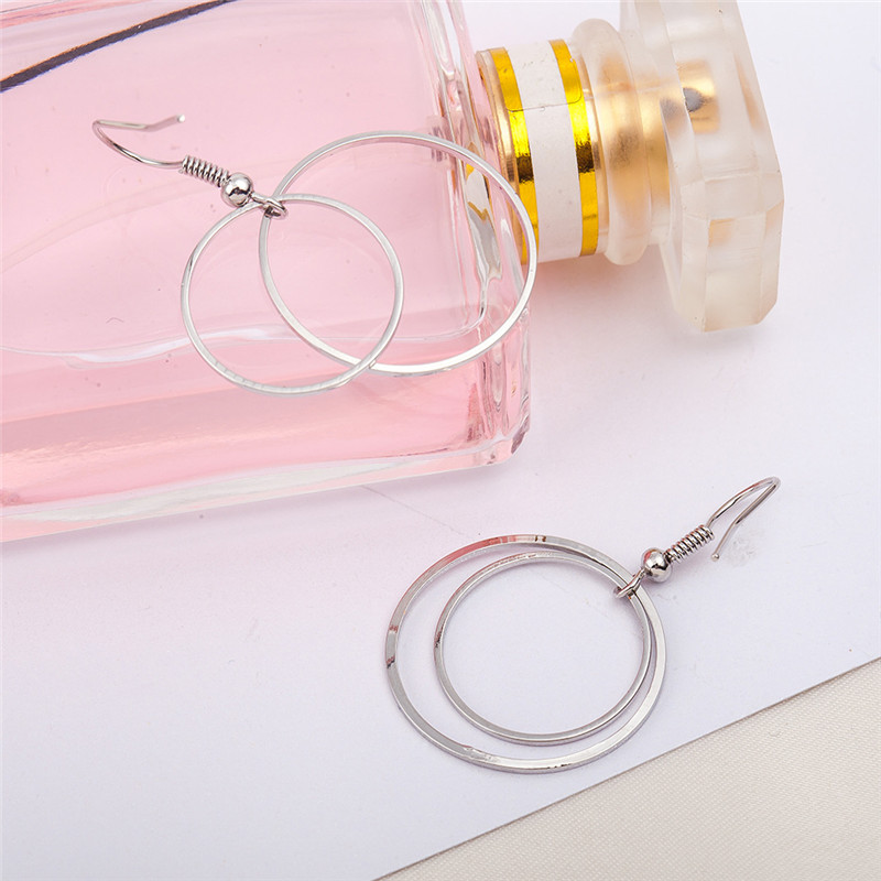 1 Pair Basic Circle Copper Plating Gold Plated Silver Plated Drop Earrings display picture 5