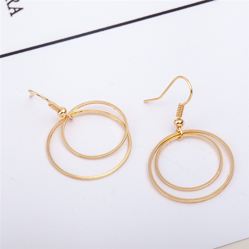 1 Pair Basic Circle Copper Plating Gold Plated Silver Plated Drop Earrings display picture 3