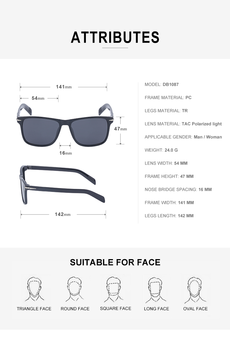 Casual Solid Color Tac Square Full Frame Men's Sunglasses display picture 5