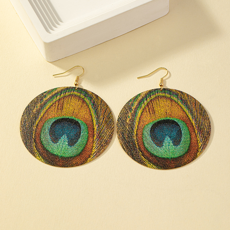 1 Pair Retro Round Peacock Plating Alloy Drop Earrings display picture 1