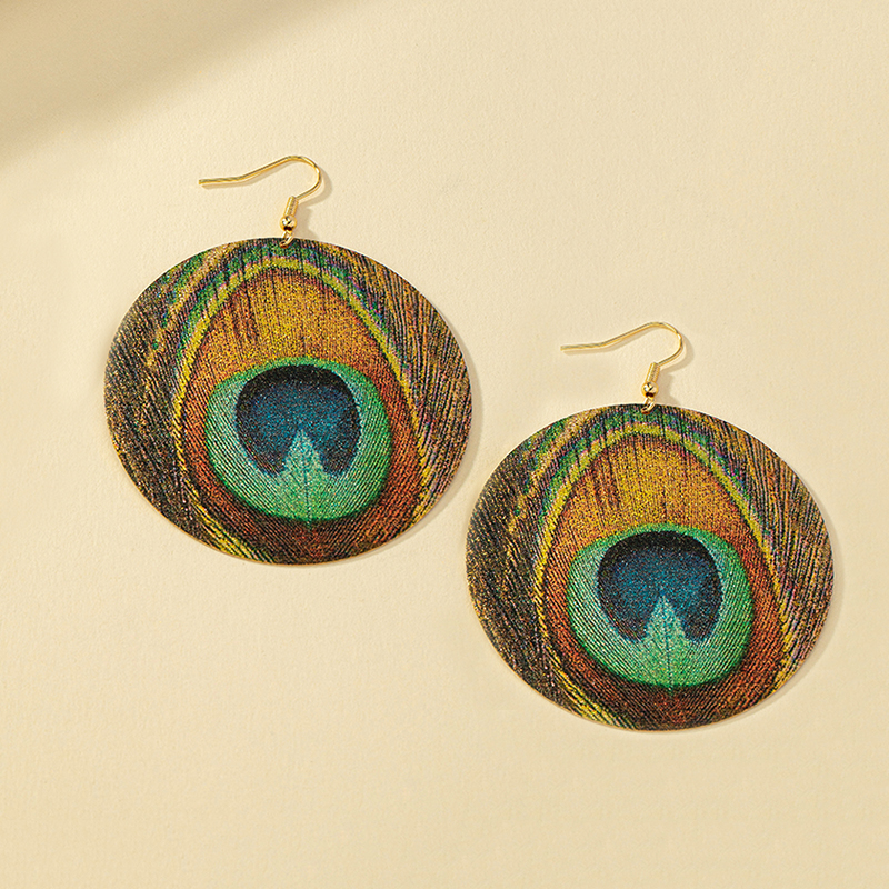 1 Pair Retro Round Peacock Plating Alloy Drop Earrings display picture 4
