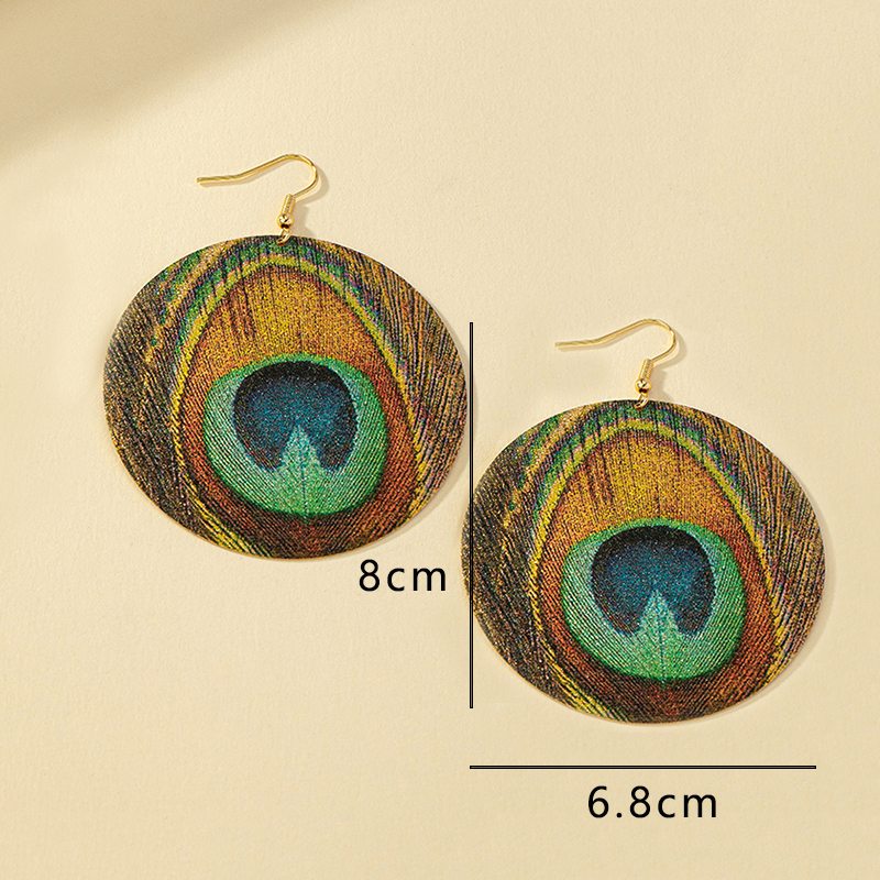 1 Pair Retro Round Peacock Plating Alloy Drop Earrings display picture 5