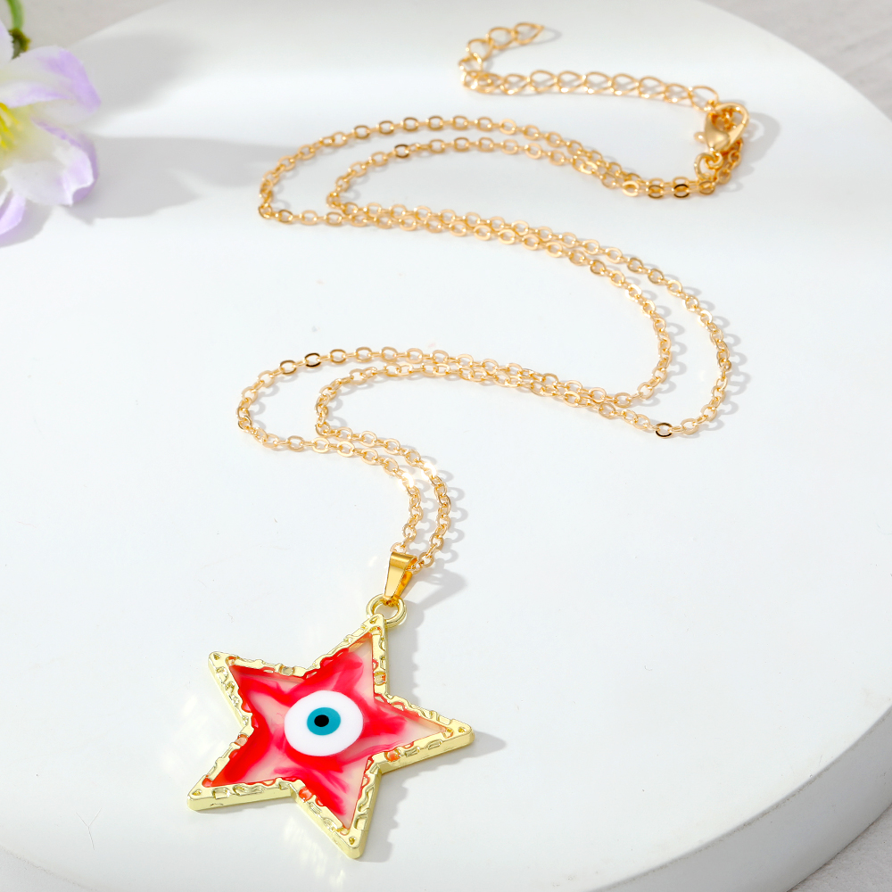 1 Piece Fashion Star Eye Resin Inlay Resin Unisex Pendant Necklace display picture 1