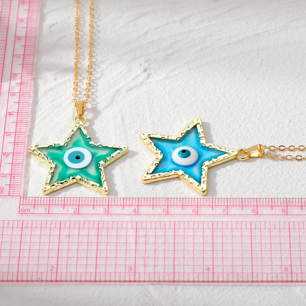 1 Piece Fashion Star Eye Resin Inlay Resin Unisex Pendant Necklace display picture 8