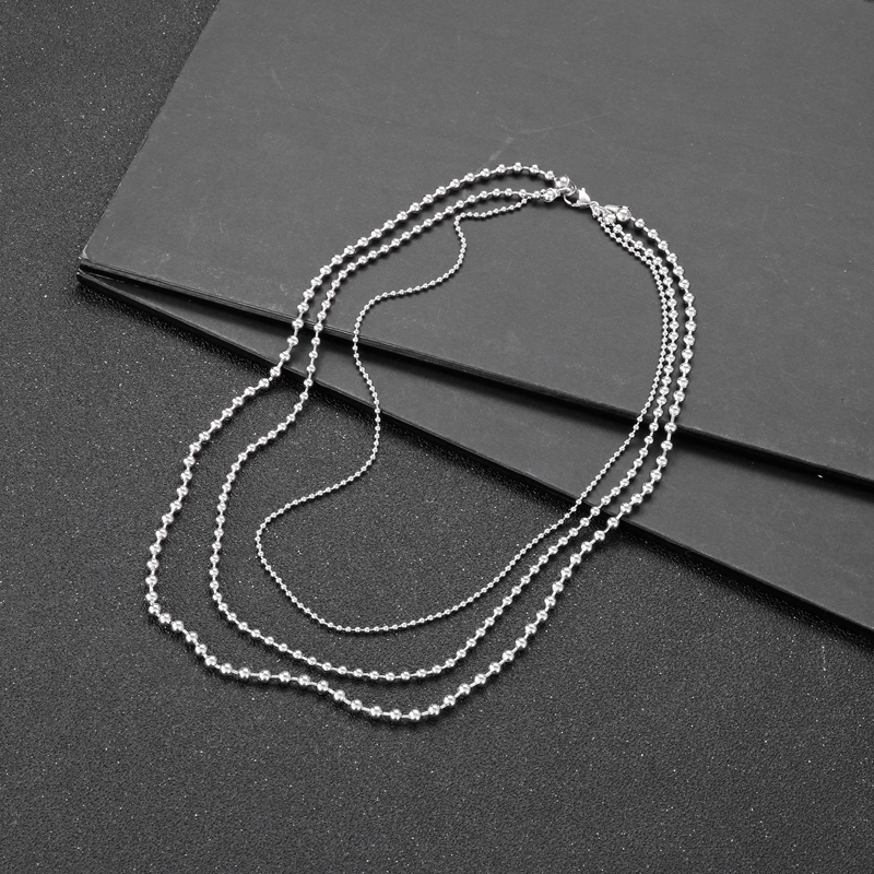 1 Stück Mode Einfarbig Titan Stahl Unisex Geschichtete Halskette display picture 4