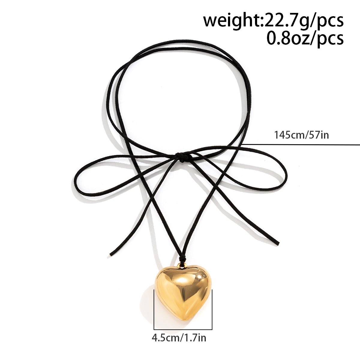 1 Piece Fashion Heart Shape Alloy Leather Wax Line Flannel Straps Women's Pendant Necklace display picture 1