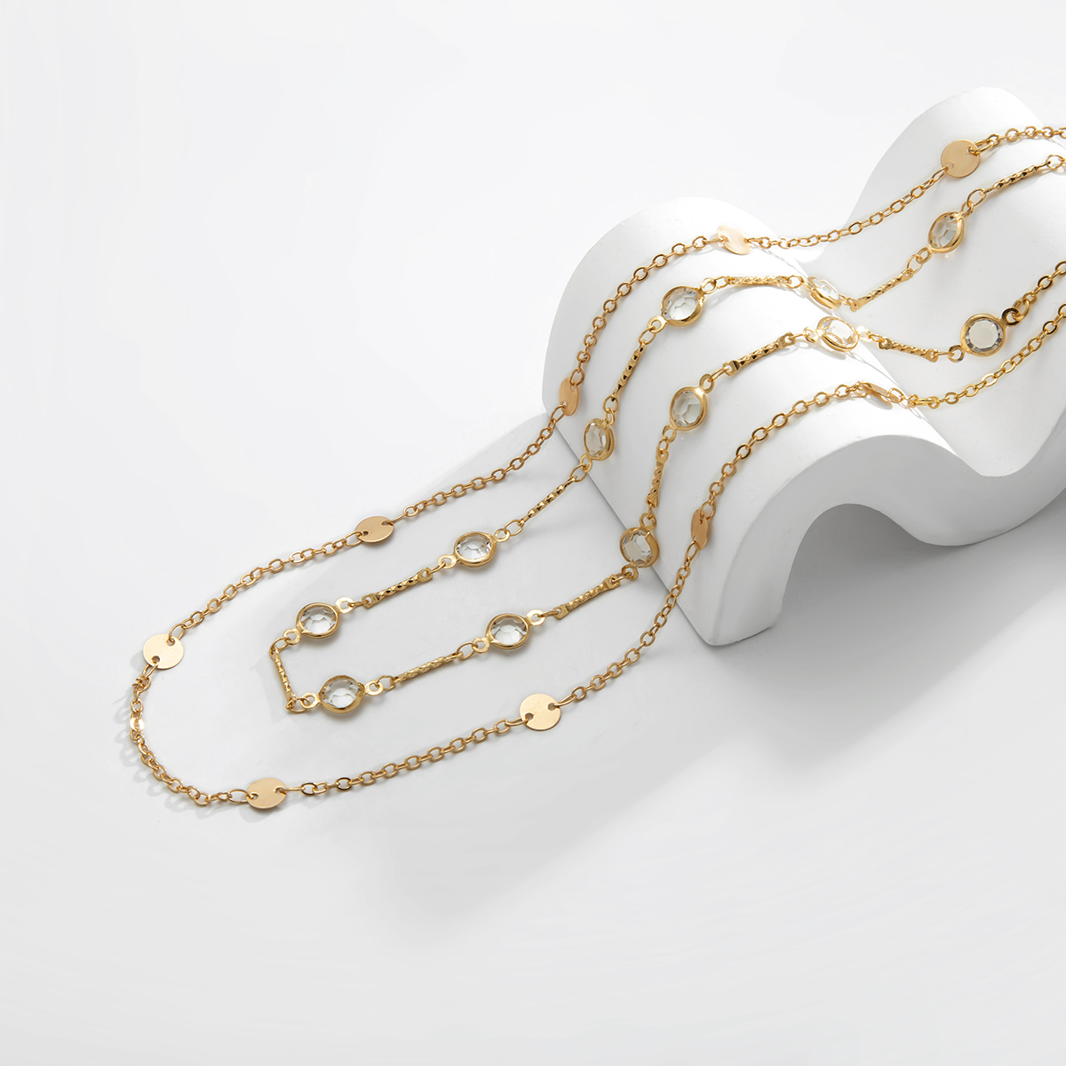1 Piece Fashion Round Dots Tassel Alloy Copper Layered Inlay Rhinestones Women's Waist Chain display picture 5