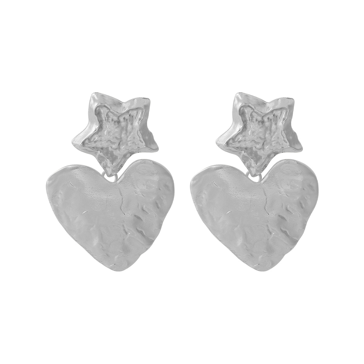 1 Pair Fashion Star Heart Shape Plating Alloy Drop Earrings display picture 1