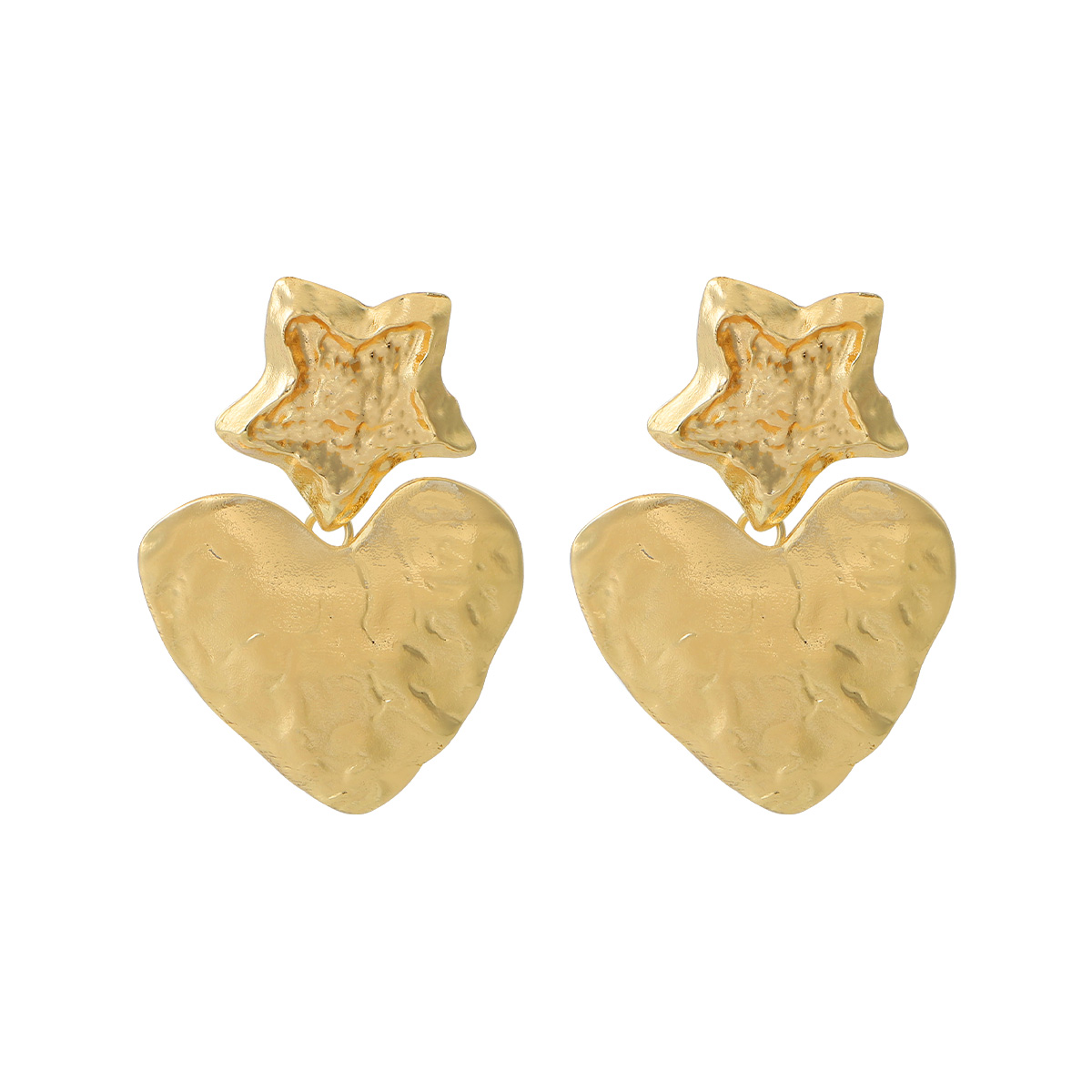 1 Pair Fashion Star Heart Shape Plating Alloy Drop Earrings display picture 2